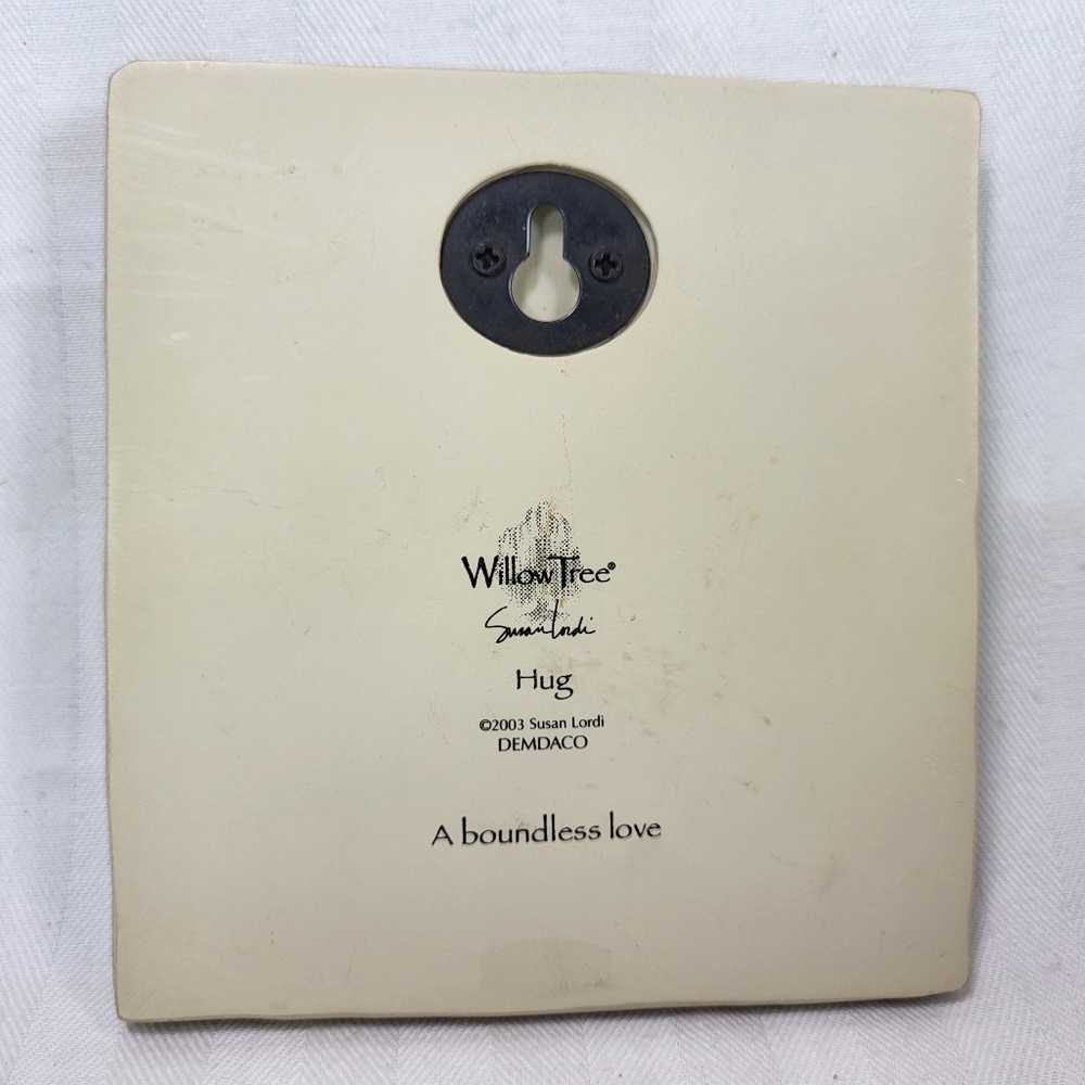 Willow Tree Hug A Boundless Love PLAQUE 2003 Susan Lordi ~4" Square Wall Hanging - Picture 2 of 7